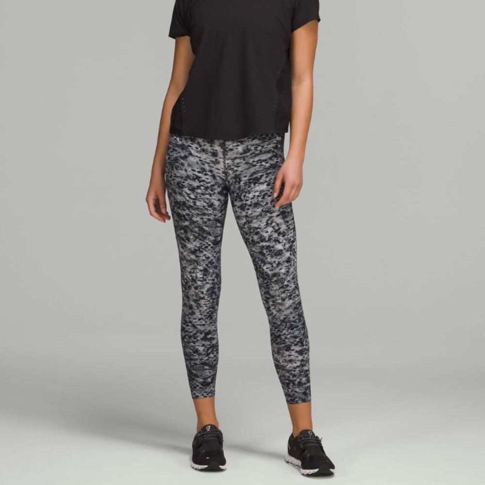 Lululemon Grey Multi Base Pace HR tight leggings, size 8, 25"